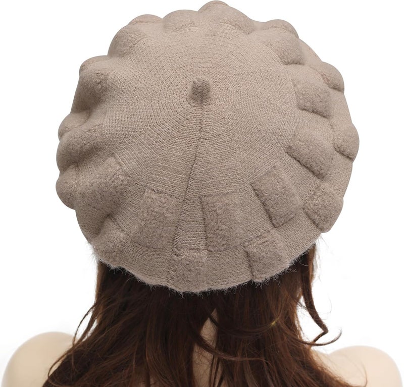 ZLYC French Beret hat, Reversible Solid Color Knit Warm Beret Cap for Womens Girls - Image 3